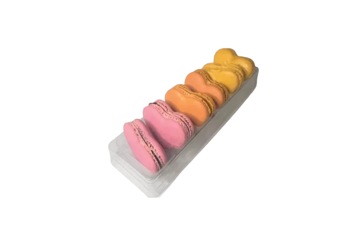 [280] 20 6pk Heart Macaroons Lemon, Mango, Passion *128 pcs*