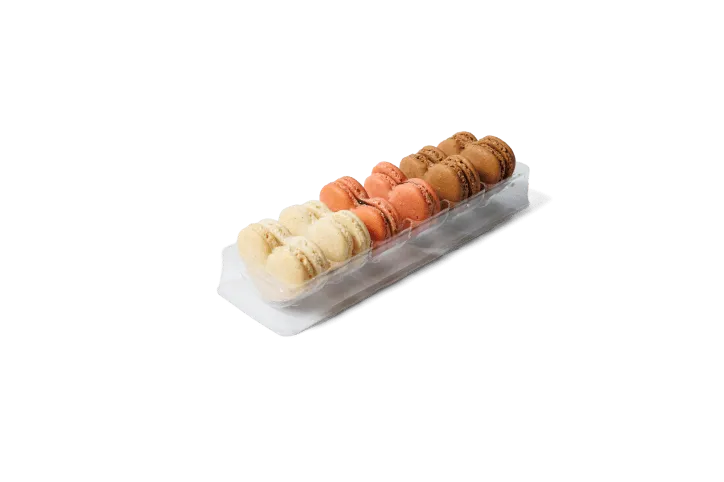 [370] 20 6pk Heart Macaroons Vanilla, Raspberry, Chocolate *48 pcs*